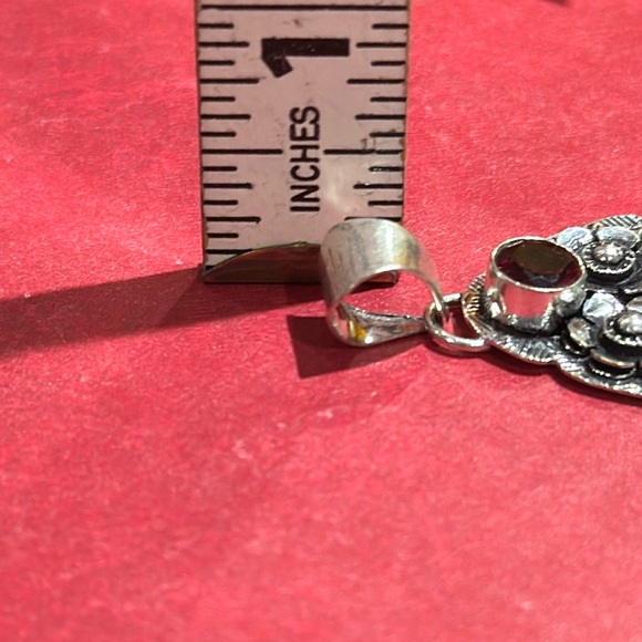 Ruby & Garnet Silver Pendant - Picture 10 of 10